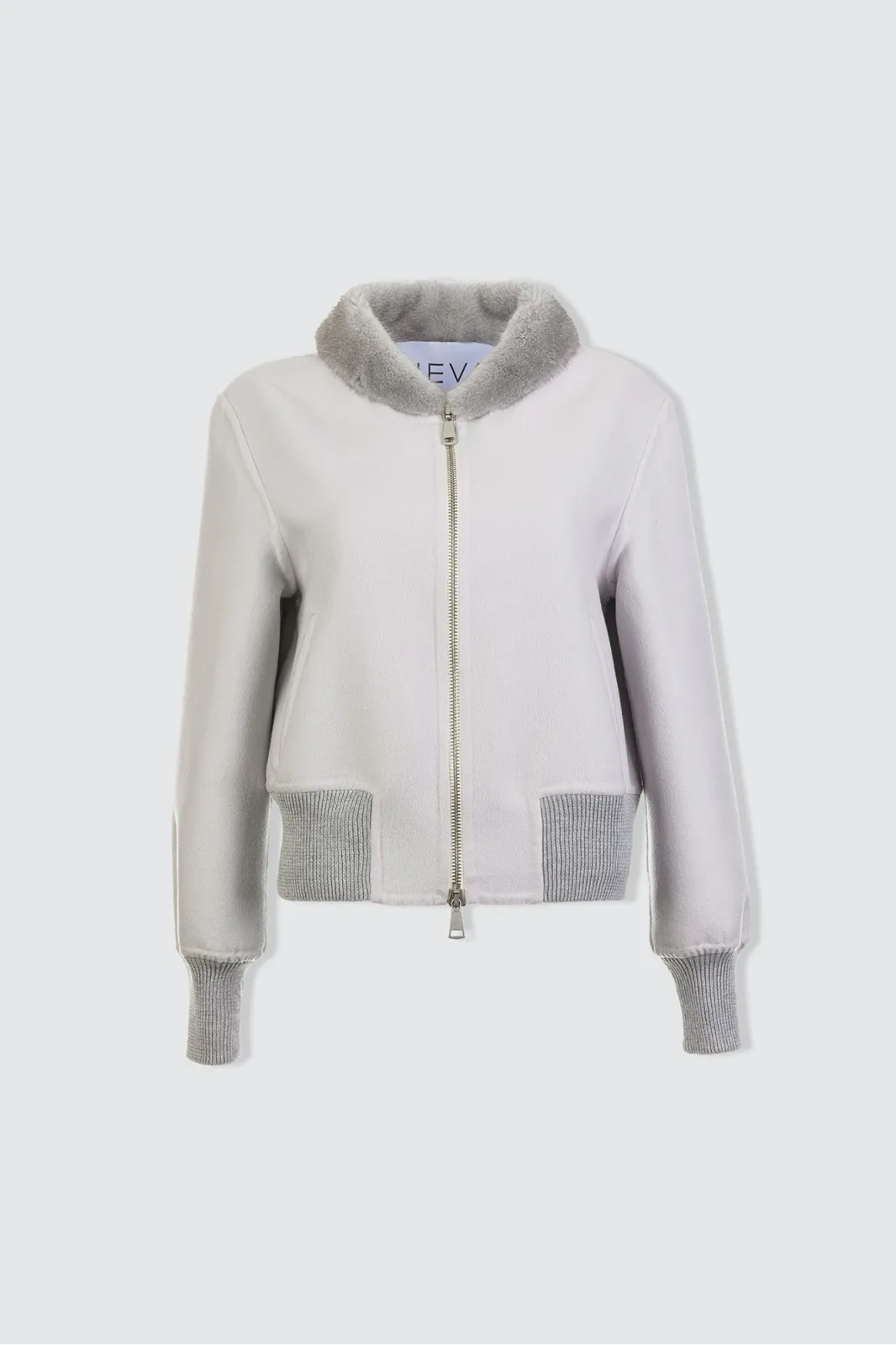 ---------Bomber in 100% cashmere con collo in visone--------
