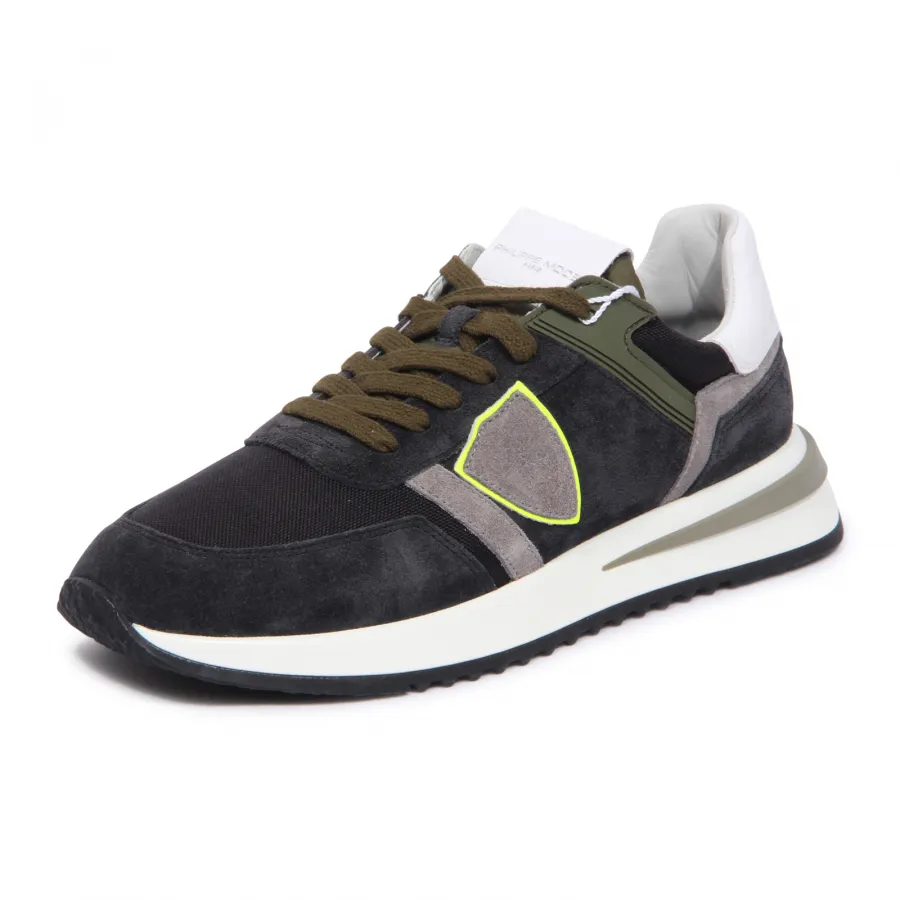 0639AU sneaker uomo PHILIPPE MODEL TROPEZ man shoes blue/green