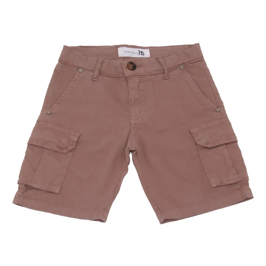 5029AB bermuda bimbo BOY HITCH-HIKER brown garment dyed shorts kid