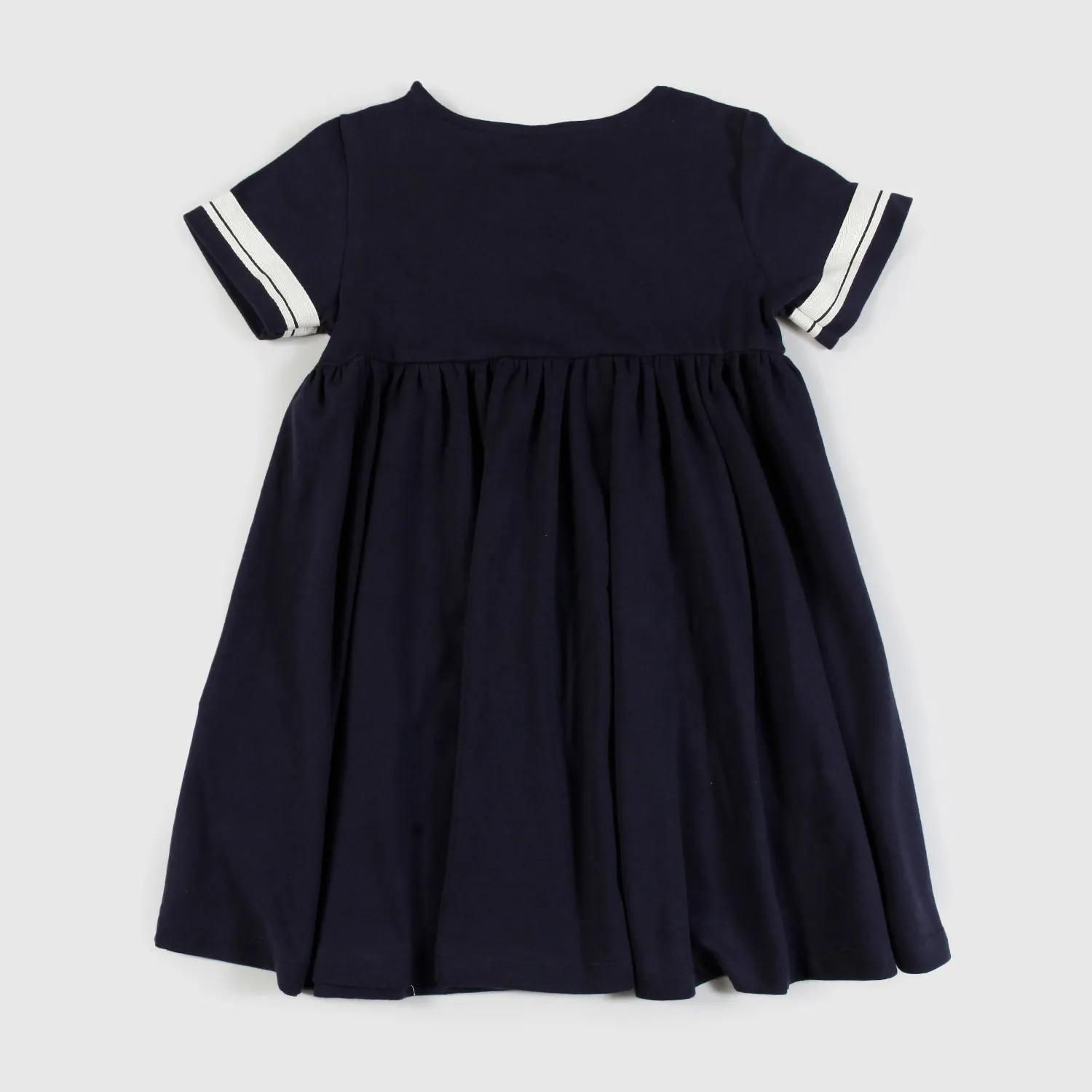 Abito Blu Con Dettagli Beige Bambina