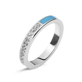 Anello Semi-eternity Lady Sweet Acciaio Cristallo Bianco 1682764