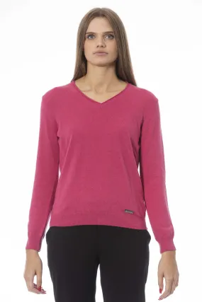 Baldinini Trend maglioncino scollo v fucsia   