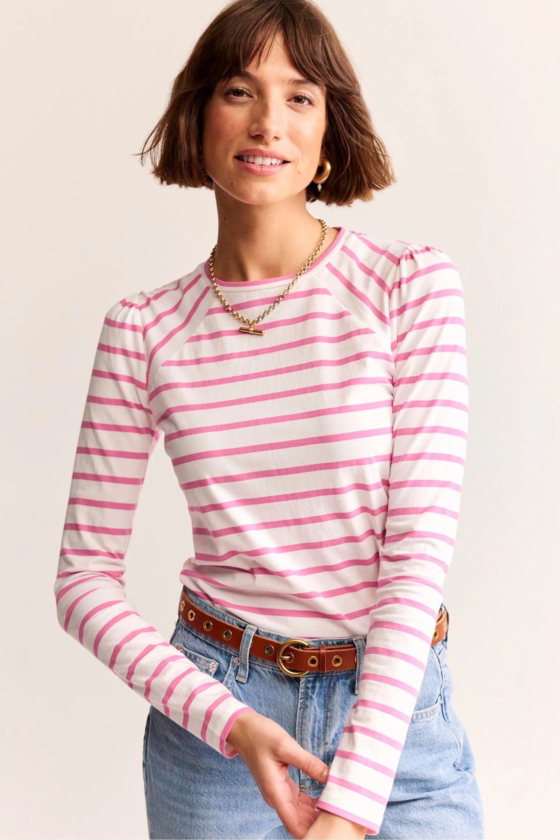 Boden 100% Cotton Arabella Stripe T-Shirt    