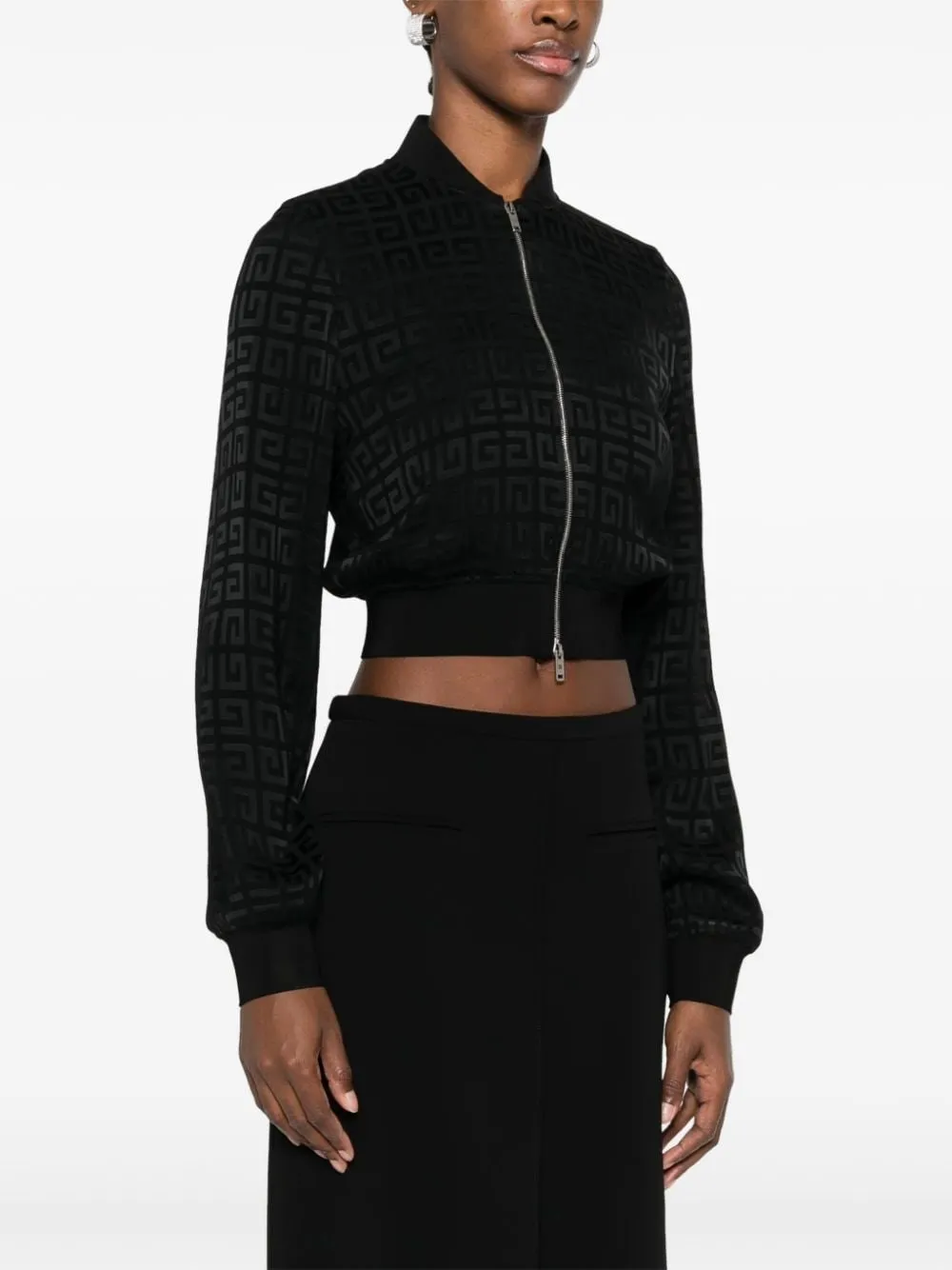 Bomber con effetto jacquard