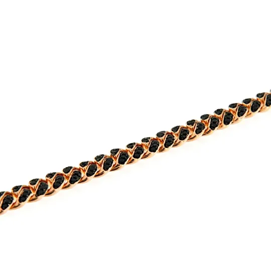 Bracciale grumette argento rosa e zirconi neri
