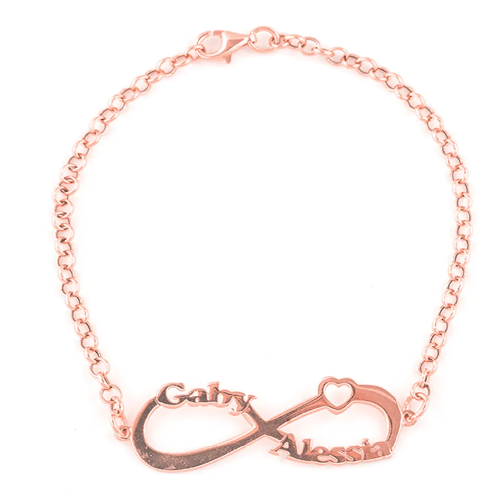Bracciale Infinito in Argento 925 placcato in Oro 18k Rosa