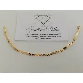 BRACCIALE Uomo Modello SEMIRIGIDO ORO GIALLO 18 Karati 750% Manifattura Italiana