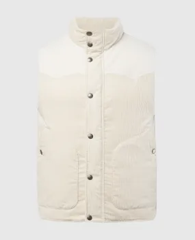 Brunello Cucinelli Gilet in piuma di velluto beige MY4751777