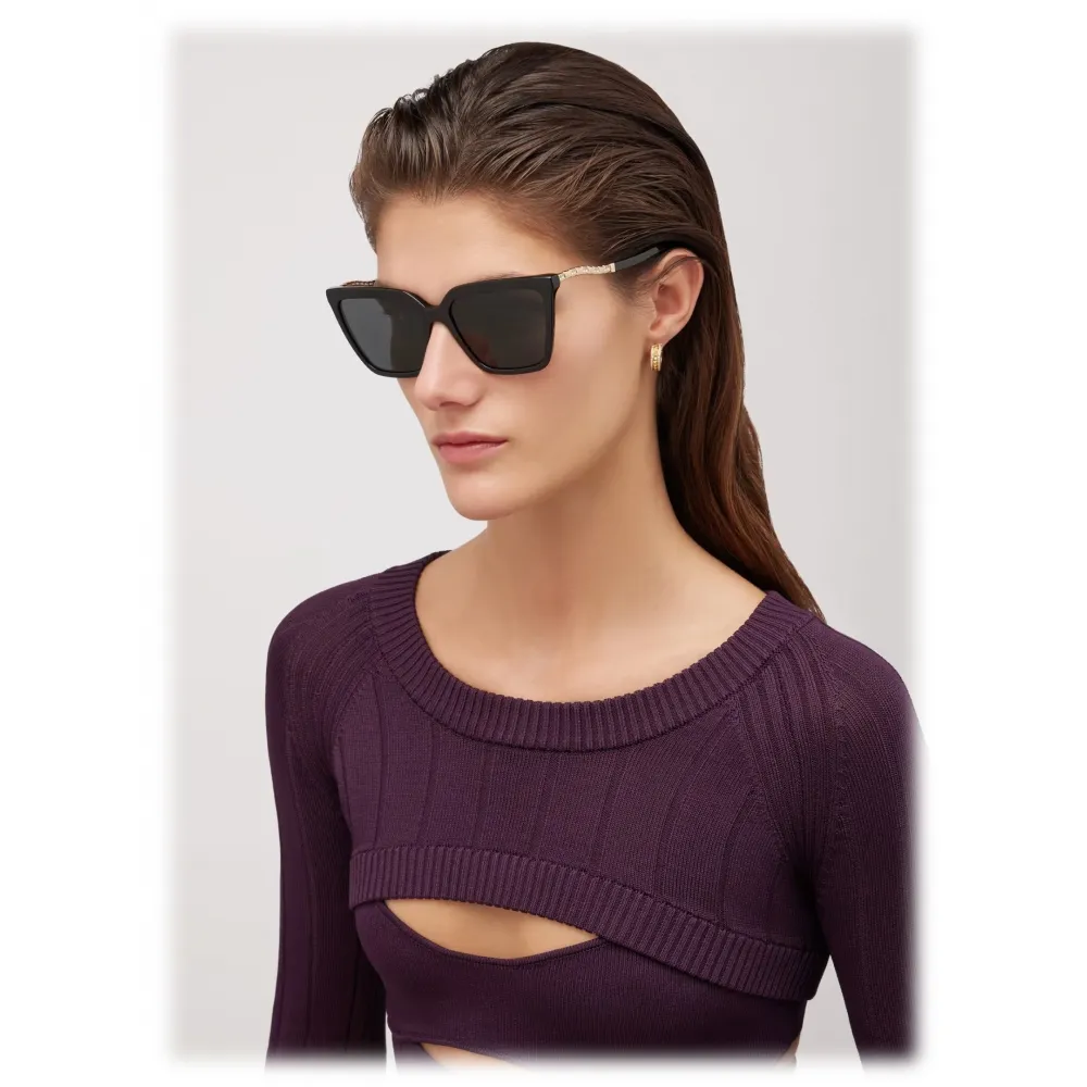 Bulgari - Serpenti – Occhiali "Viper" Squadrato - Nero Grigio - Serpenti Collection - Occhiali da Sole - Bulgari Eyewe