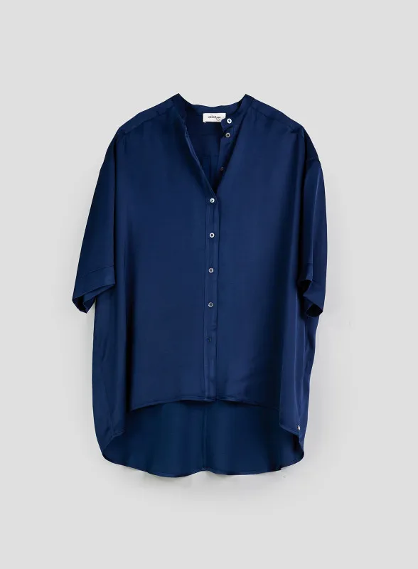Camicia in viscosa blu - ottod'Ame