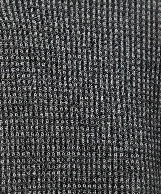 Canali Polo grigia in lana merino con motivo intrecciato MK02157C0572