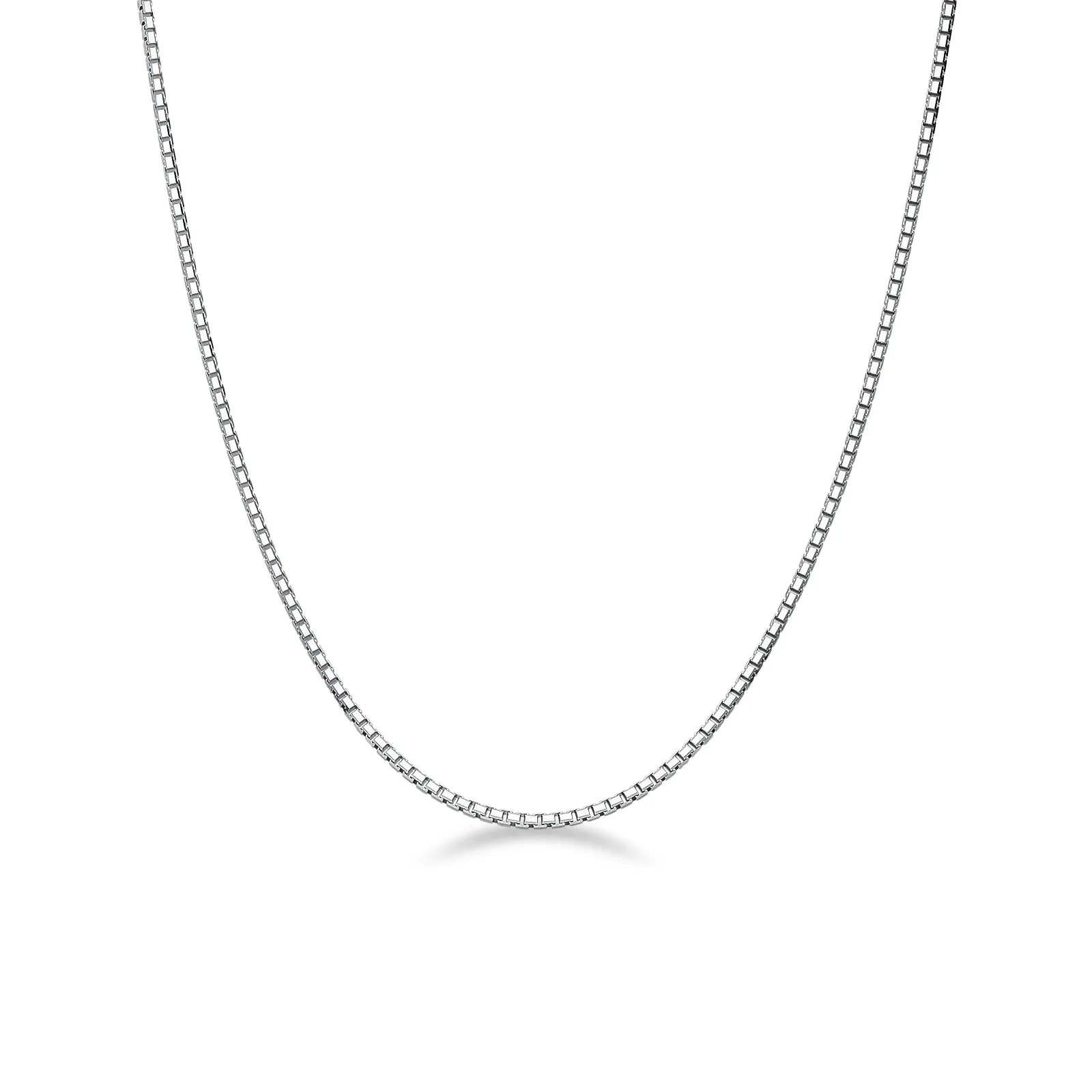 Catena veneziana godronata in oro bianco 18k, cm 40.