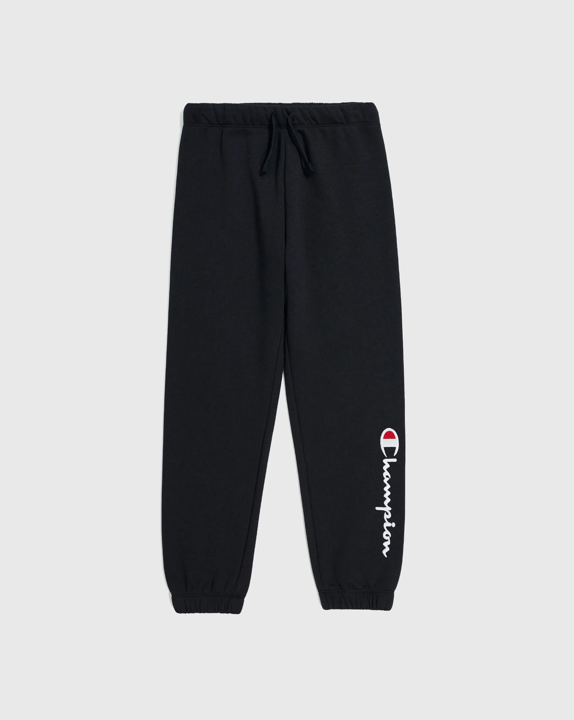 Champion Pantalone Con Polsino Elastico e Logo Esteso Sulla Gamba Nero Bambina
