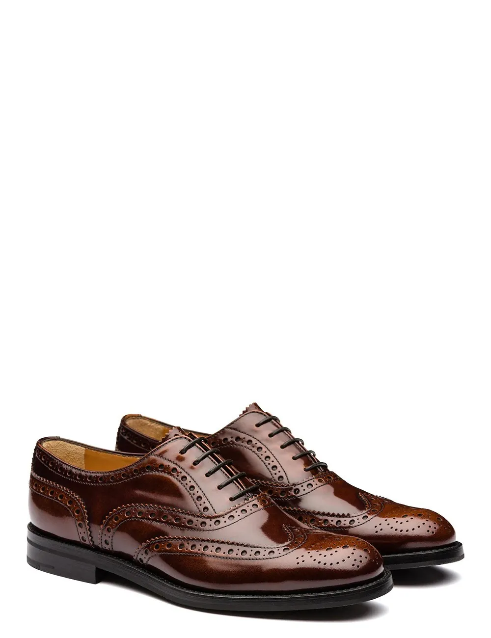 Church's     Burwood wg Oxford Brogue in Pelle Lucida Fumè Tabac