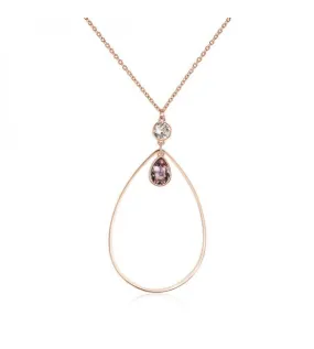 Collana donna gioielli Brosway Destiny in acciaio 316L pvd oro rosa cristalli silk crystal antique pink bdy03