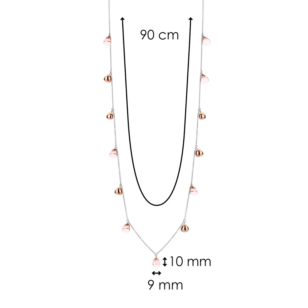 Collana lunga Ti Sento Milano Donna cristalli rosa in argento 3901NU
