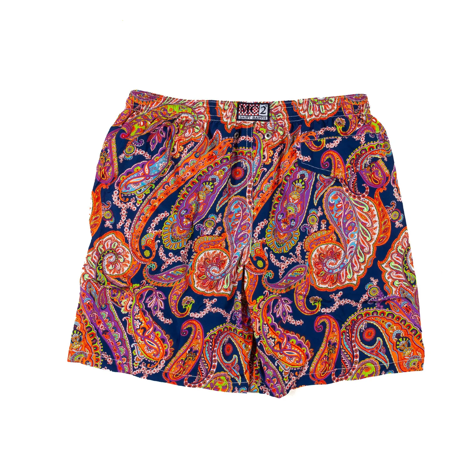 Costume Boxer Paisley Blu Scuro E Multicolor