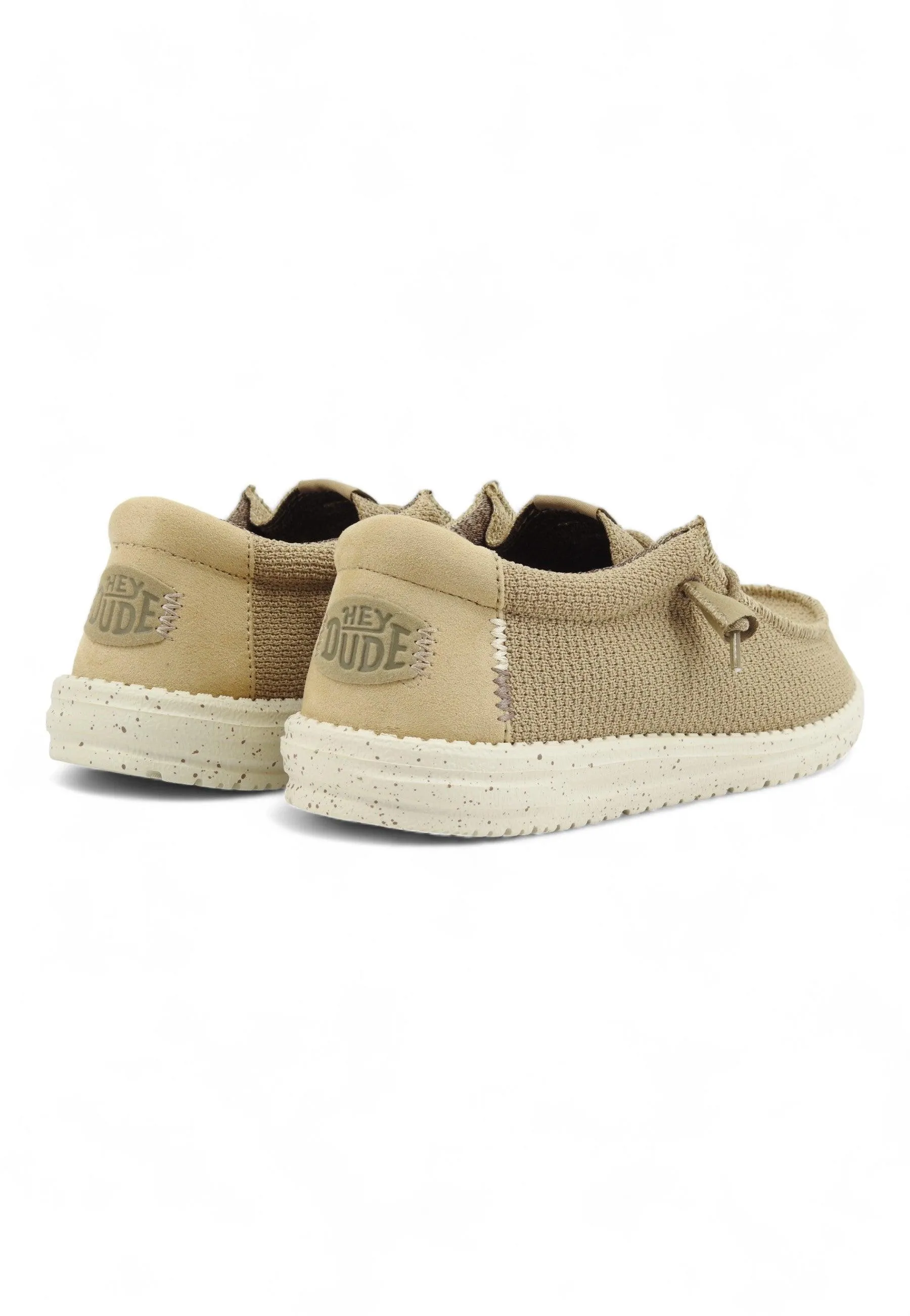 HEY DUDE Wally Sport Mesh Sneaker Vela Uomo Tan White 40403-25W