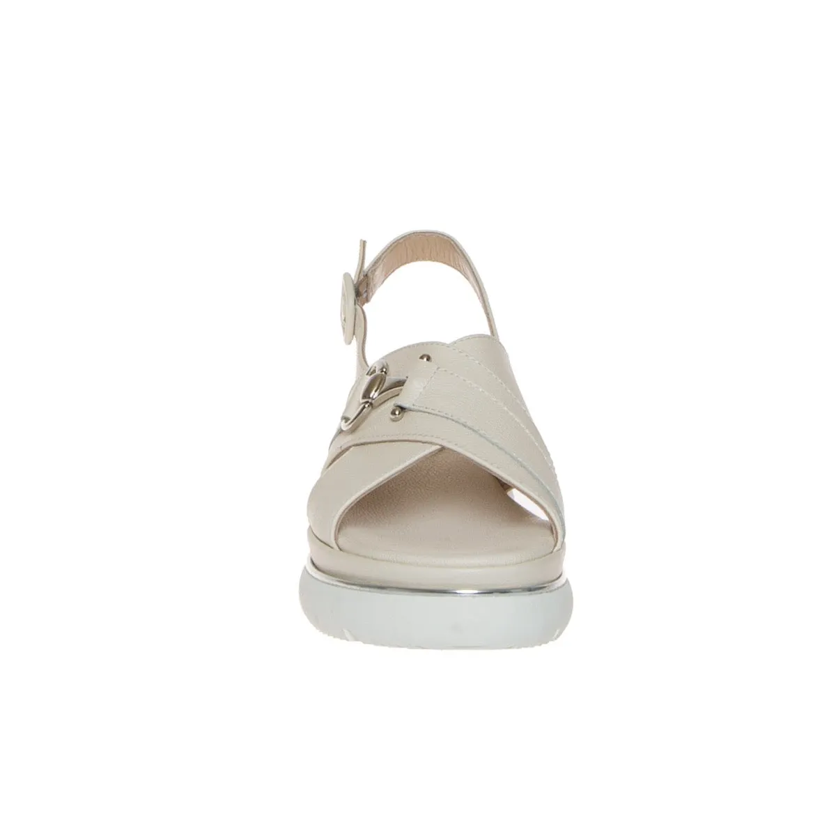 LUCA GROSSI H883S SANDALO ZEPPA PELLE BIANCO  