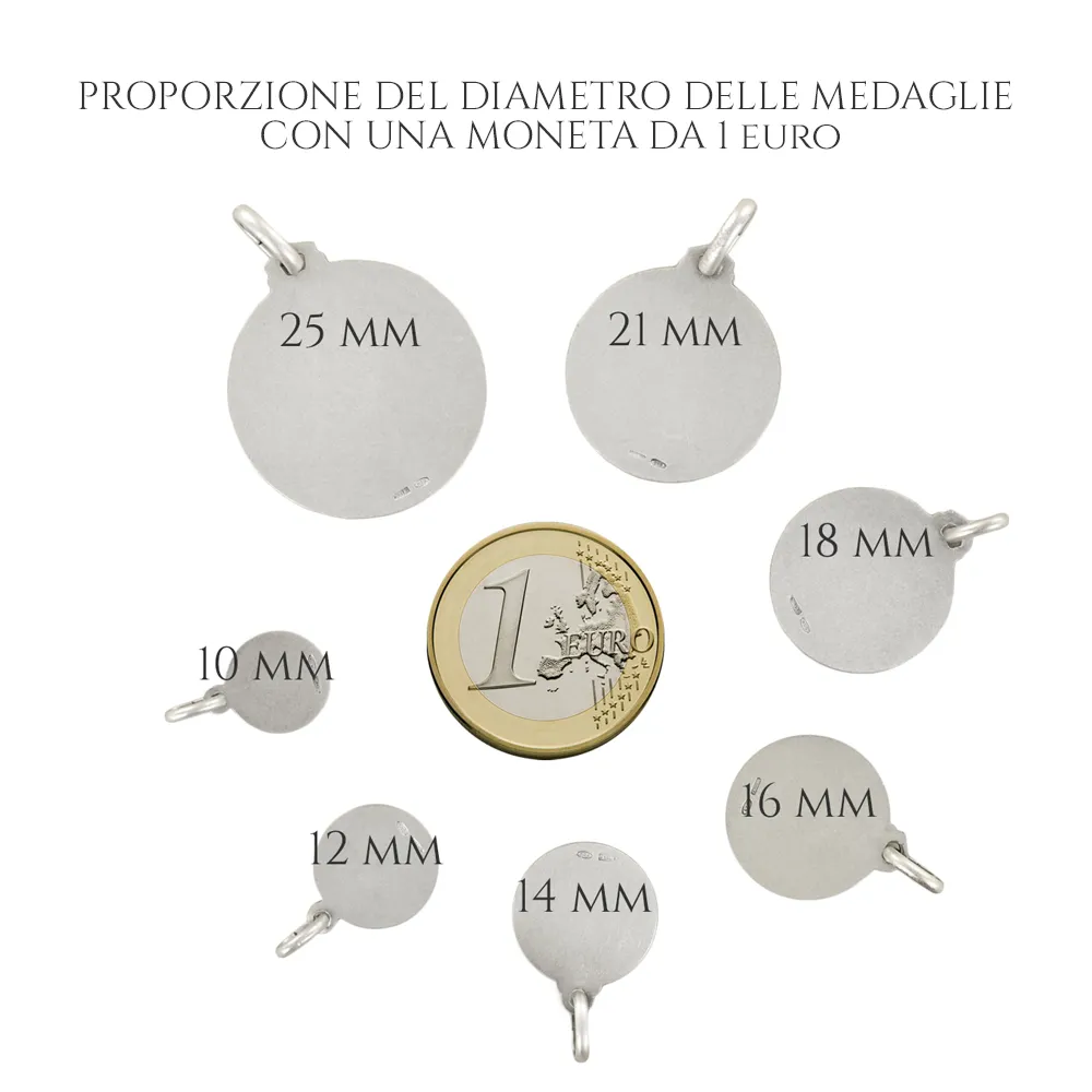 Medaglia Madre Teresa di Calcutta in oro giallo 16 mm
