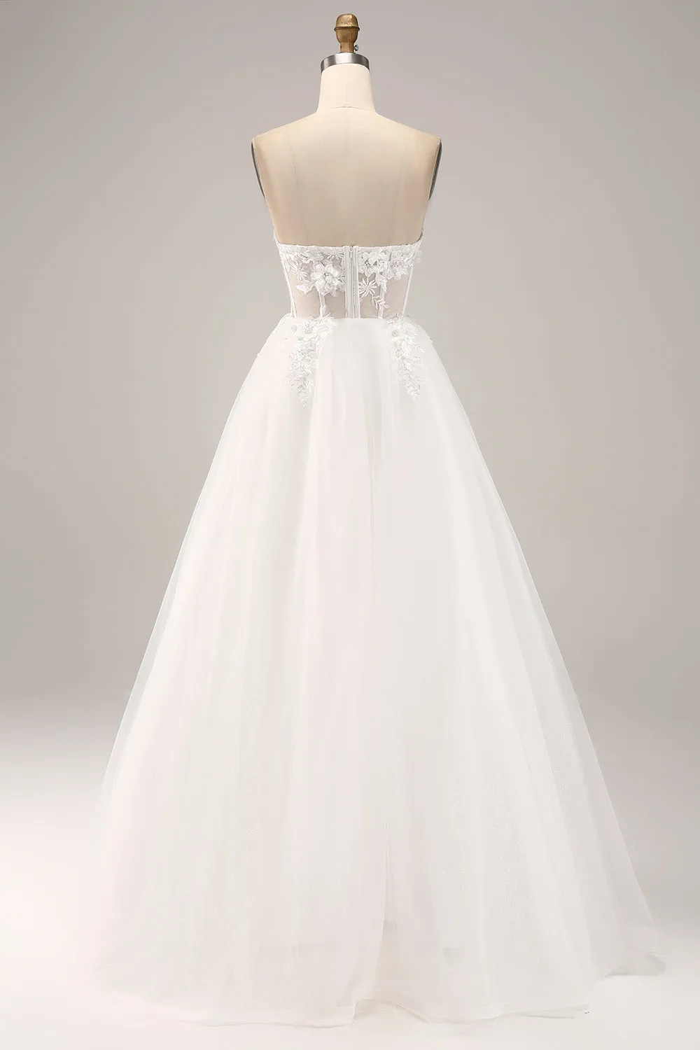 Off the Shoulder Abito da sposa in tulle con applicazioni