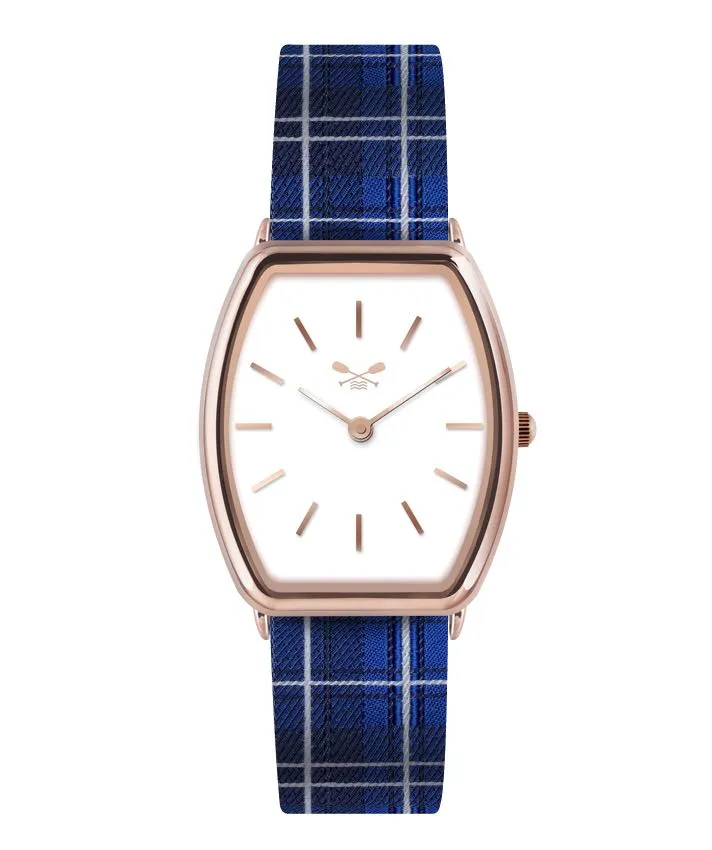 OROLOGIO BIANCO INDICI H. 36MM JACQUARD SCOZZESE BLU