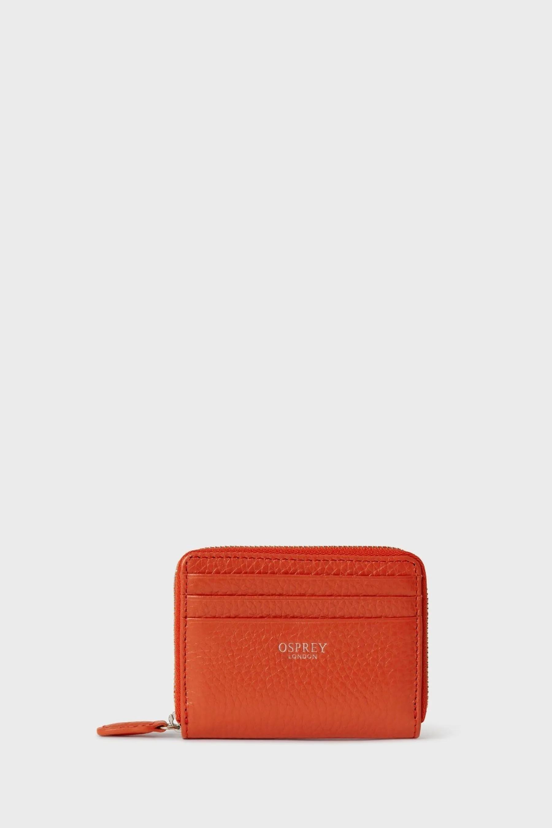 OSPREY LONDON Rosso - Lyra - Borsellino piccolo in pelle con zip e tecnologia RFID