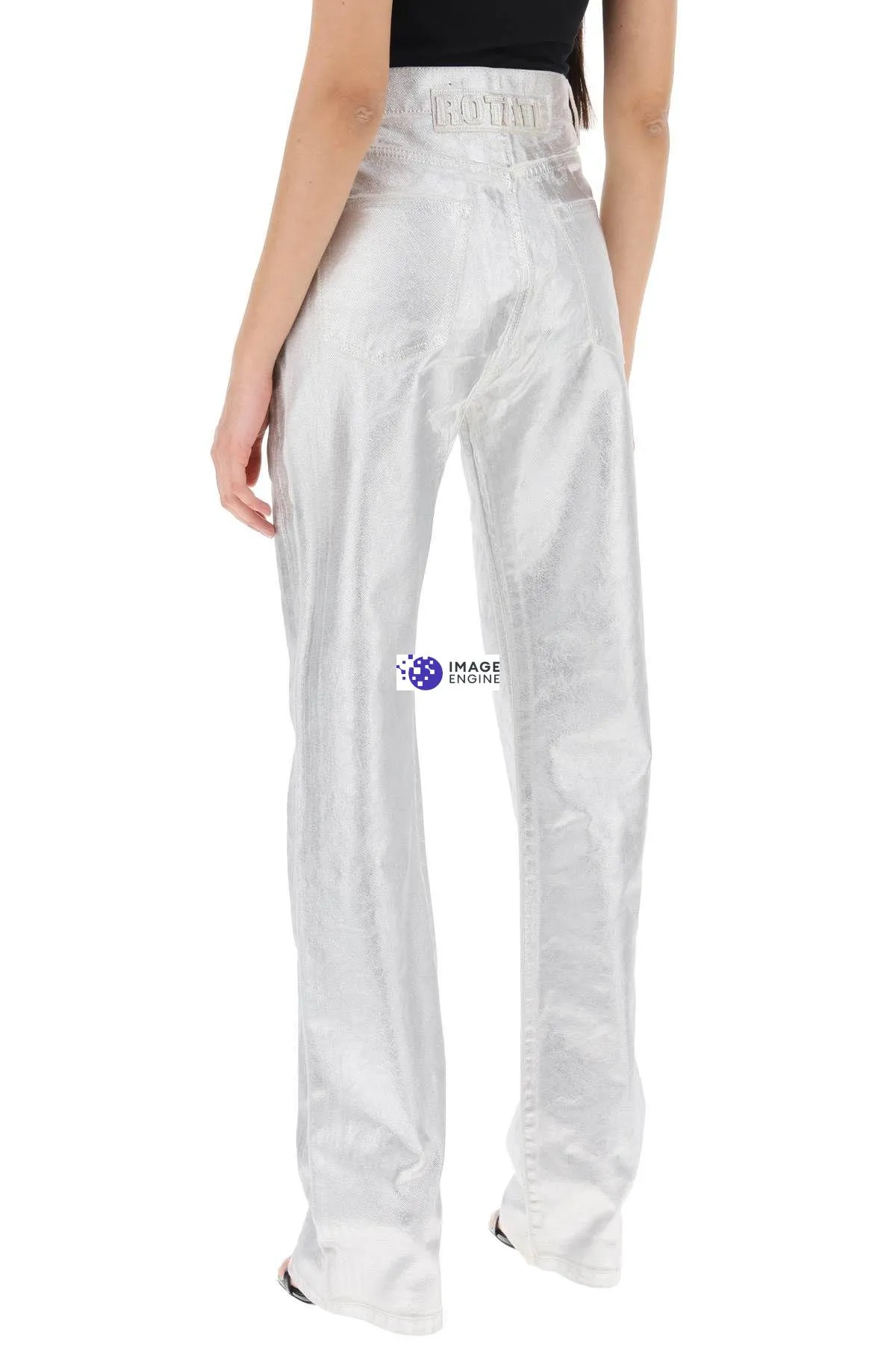 Pantaloni in denim spalmato