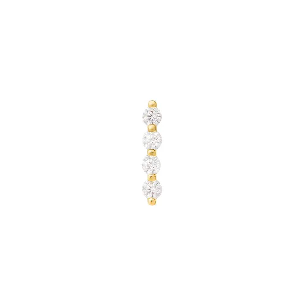 Piercing Orecchio Helix Flat Bon Ton Oro Giallo 375/1000 Cubic Zirconia Bianco 1432617