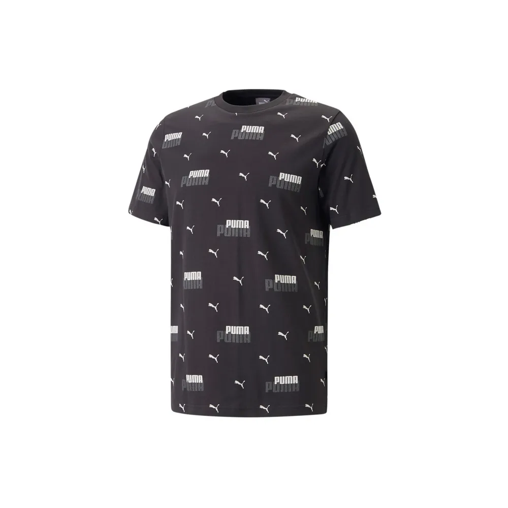 PUMA - ESSENTIALS + LOGO POWER AOP Tee - BLACK - UOMO - 673367 - 01