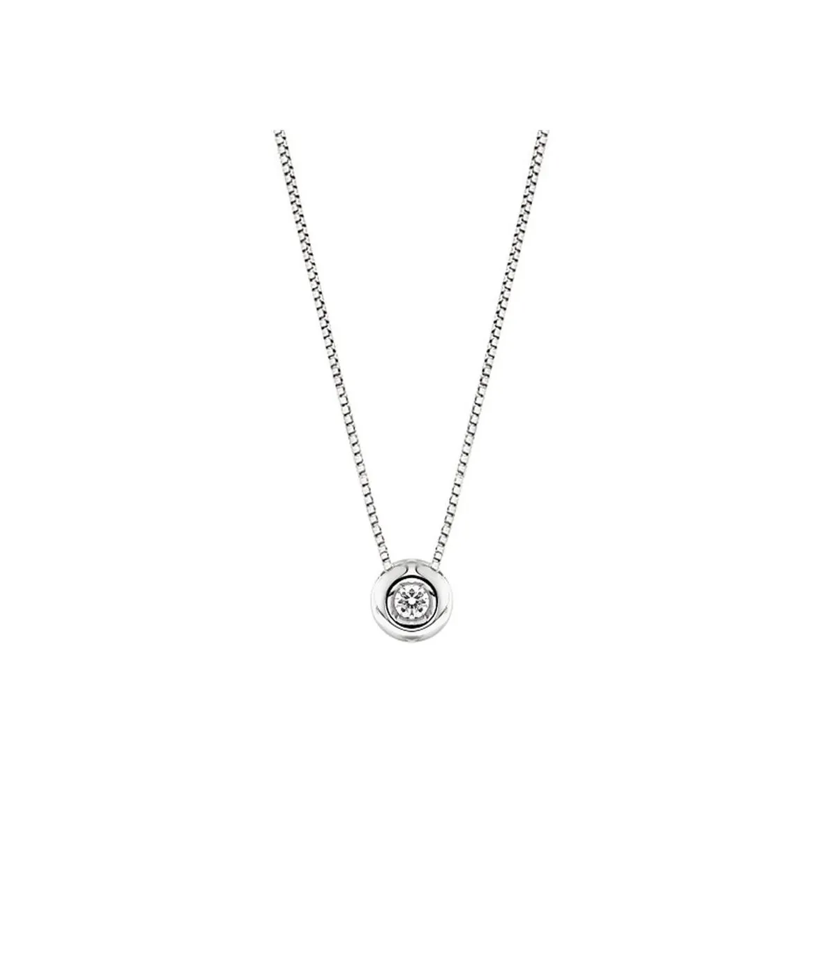 Raggi Girocollo Cipollino Diamante 0,03ct F VS Oro Bianco 18kt