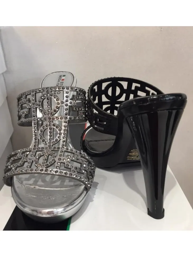 SANDALO GIOIELLO FASCE TRAFORATE STRASS