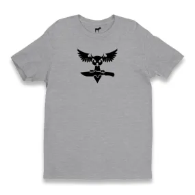 T-shirt Audacious Concept Owl Knife, grigio