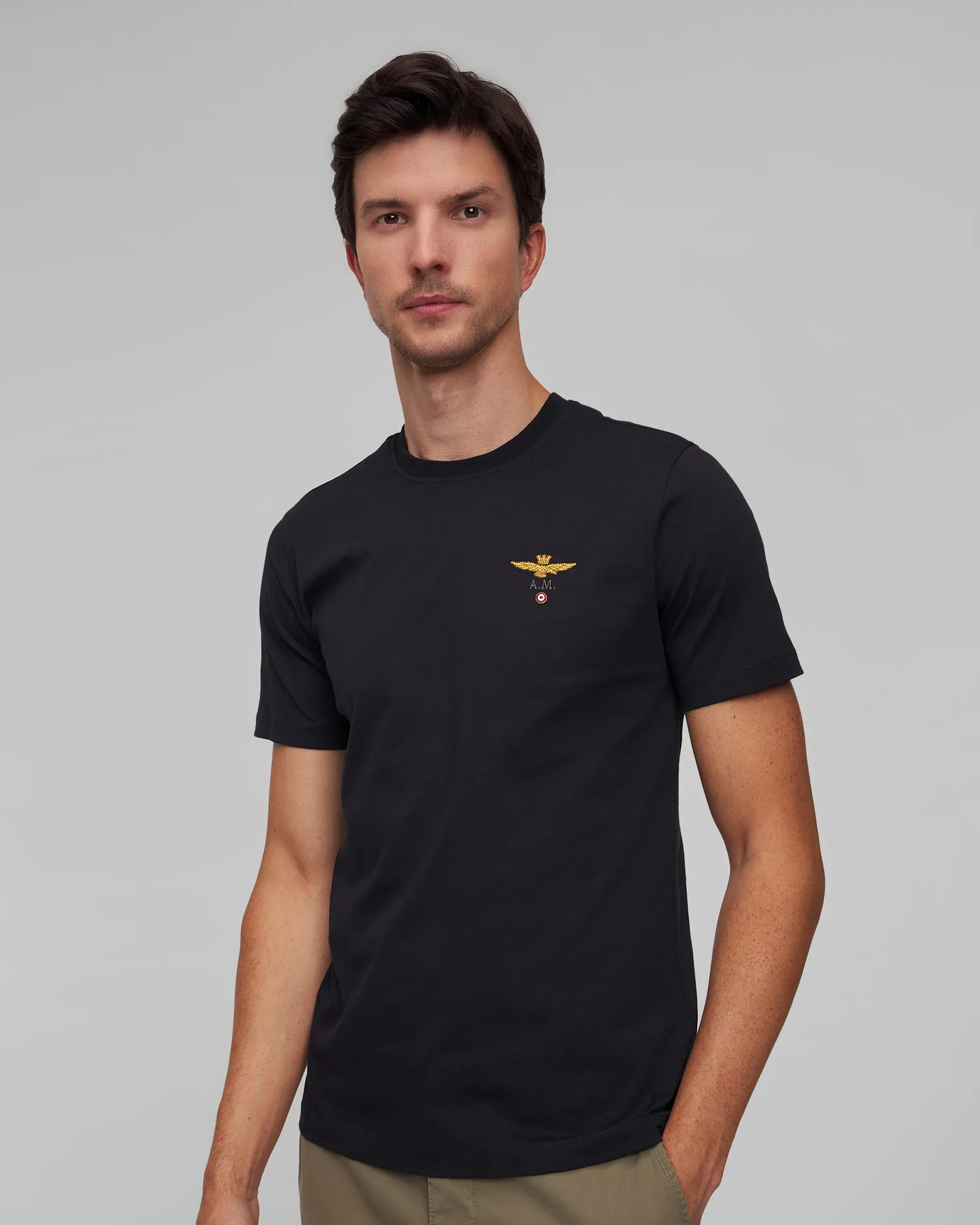 T-shirt blu scuro da uomo Aeronautica Militare 242TS1580J372-8184