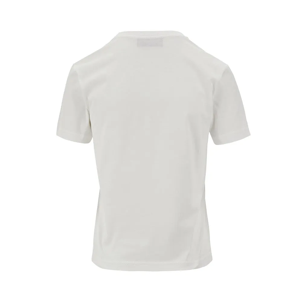 T-shirt con logo in strass