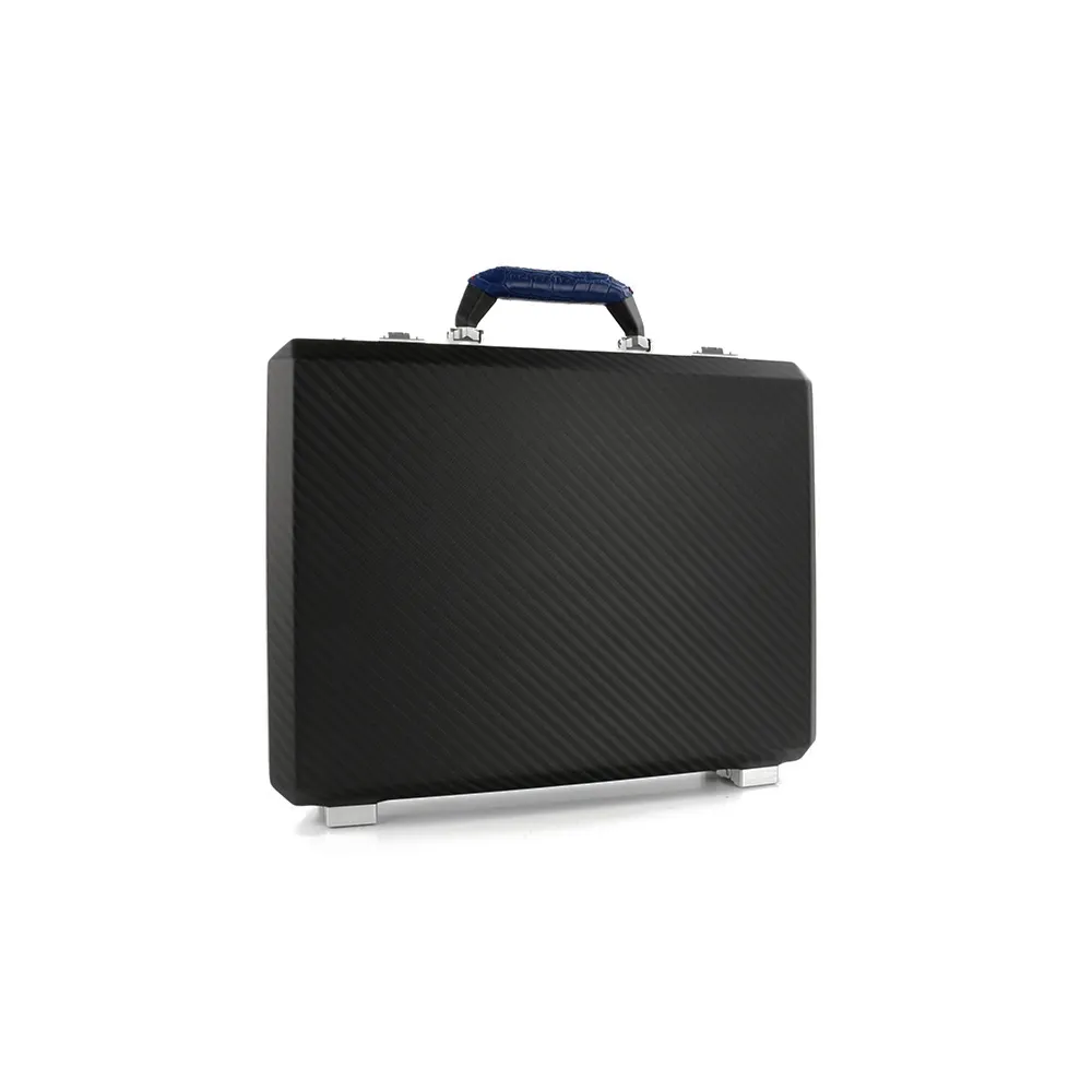 TecknoMonster - Cavok Opaque - Business Case - Valigetta in Fibra di Carbonio e Coccodrillo - Blu - Luxury Collection