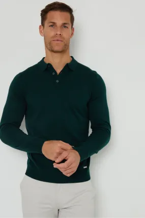 Threadbare Long Sleeve Knitted Polo Jumper    