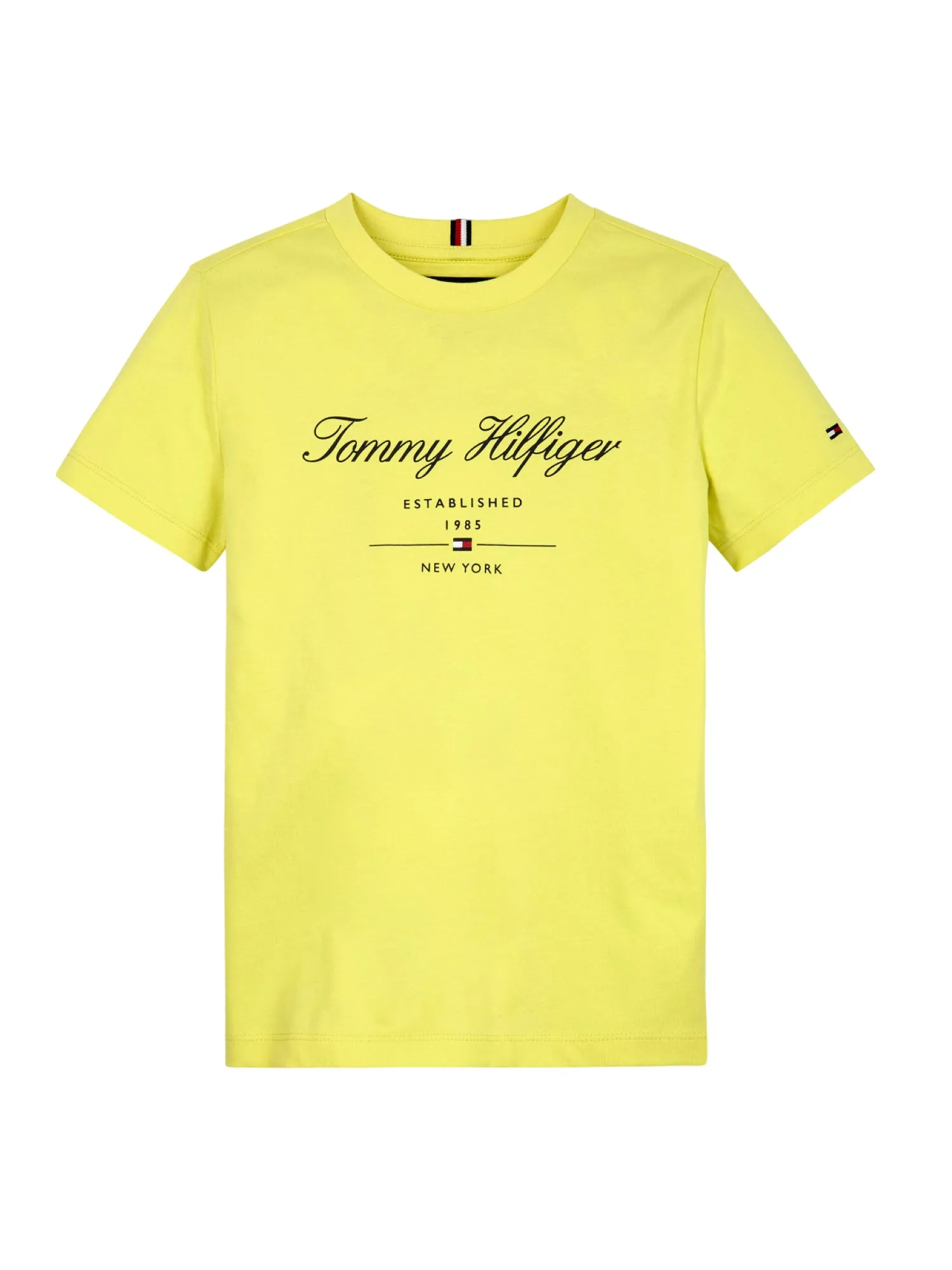 Tommy Hilfiger T-shirt manica corta con stampa logo giallo