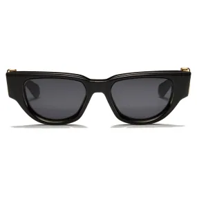 Valentino - Occhiale da Sole Cat-Eye in Acetato con Vlogo - Nero Grigio - Valentino Eyewear