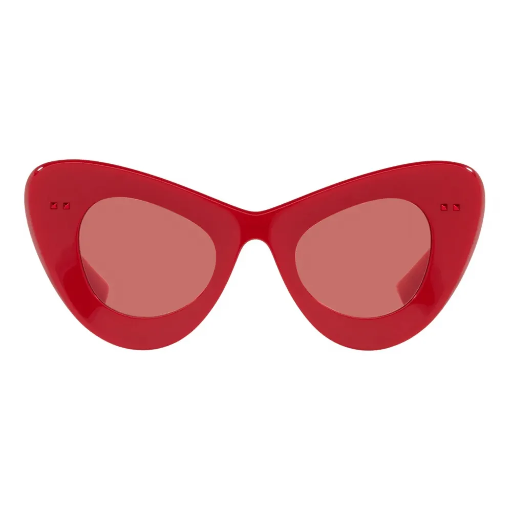 Valentino - Occhiale da Sole Cat-Eye in Acetato VLogo Signature - Rosso - Valentino Eyewear