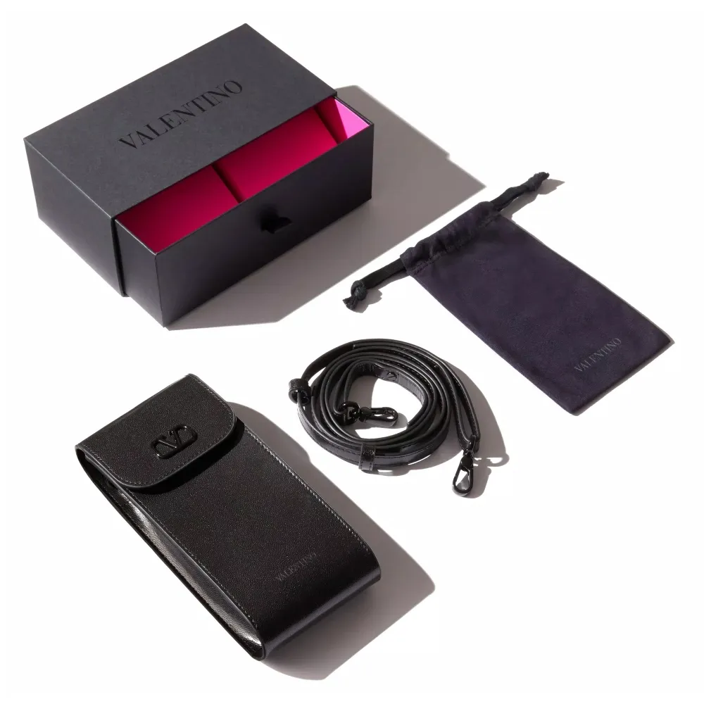 Valentino - Occhiali da Sole V - Goldcut I Robusto Acetato Scolpito con Inserto in Titanio - Rosa Oro Bianco