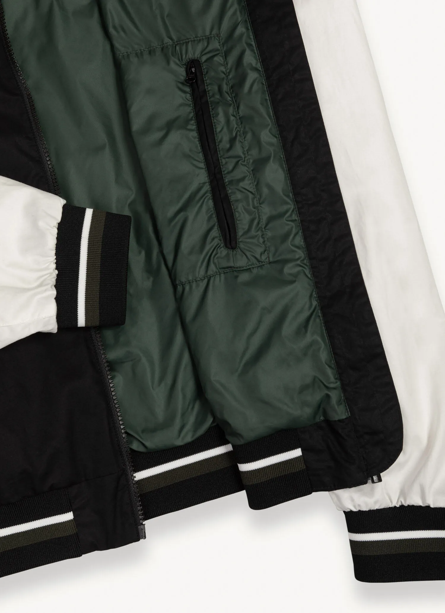 Varsity colour-block cotton bomber jacket